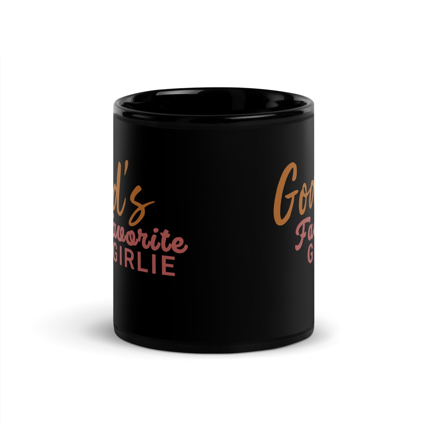 God's Favorite Girlie - Black Glossy Mug