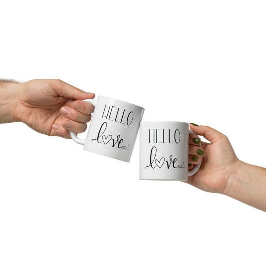 Hello Love - White glossy mug