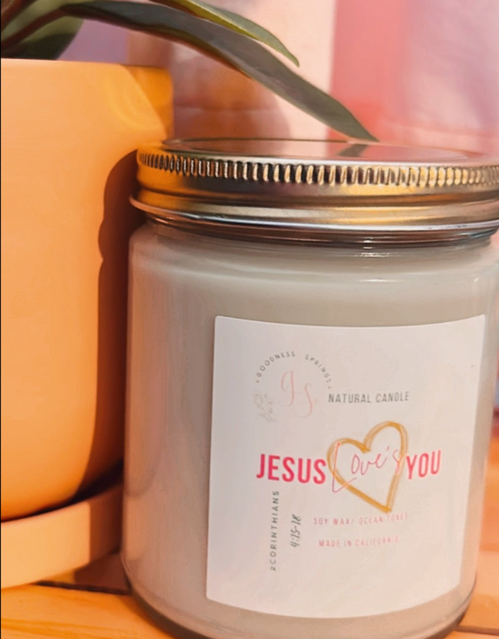 Jesus Loves You - Handmade Candle