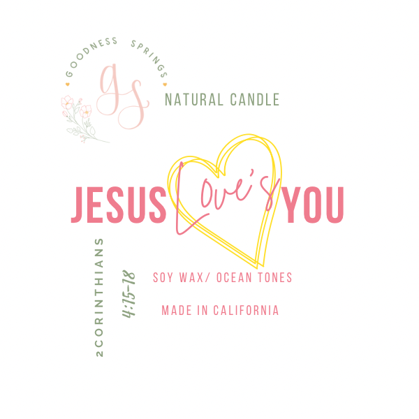 Jesus Loves You - Handmade Candle